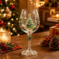 Christmas Glass Art Cup Art Glass Goblet